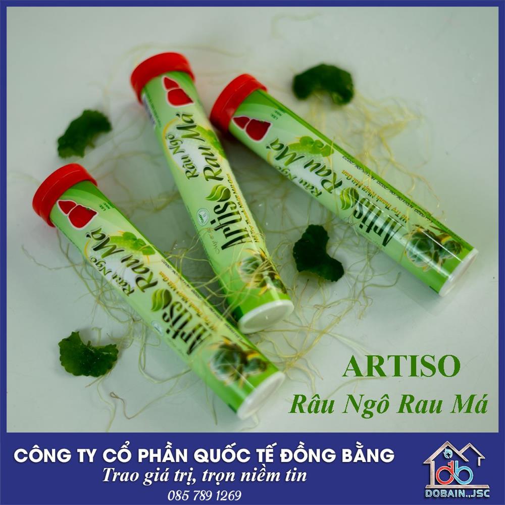 Viên sủi Artiso Râu ngô rau má Thanh nhiệt giải độc